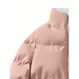 Reversible Chic Plus Size Women's Jacket - Casual Long Sleeve, Zip-Up Outerwear with Pockets for Fall & Winter Reversible Chic Plus Size Women's Jacket - Casual Long Sleeve, Zip-Up Outerwear with Pockets for Fall & Winter