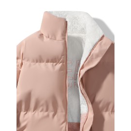 Reversible Chic Plus Size Women's Jacket - Casual Long Sleeve, Zip-Up Outerwear with Pockets for Fall & Winter Reversible Chic Plus Size Women's Jacket - Casual Long Sleeve, Zip-Up Outerwear with Pockets for Fall & Winter