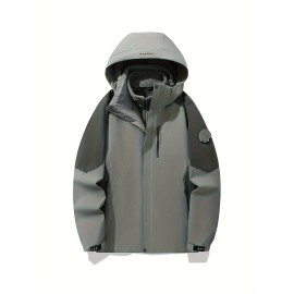 Women's Plus Size Outdoor Sports 3-in-1 Jacket - Hooded Color Block Waterproof Coat For Fall & Winter Women's Plus Size Outdoor Sports 3-in-1 Jacket - Hooded Color Block Waterproof Coat For Fall & Winter