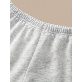 Women's Y2K-Inspired Stretchy Waist Shorts - Solid Color, Polyester & Spandex Blend, Machine Washable Women's Y2K-Inspired Stretchy Waist Shorts - Solid Color, Polyester & Spandex Blend, Machine Washable