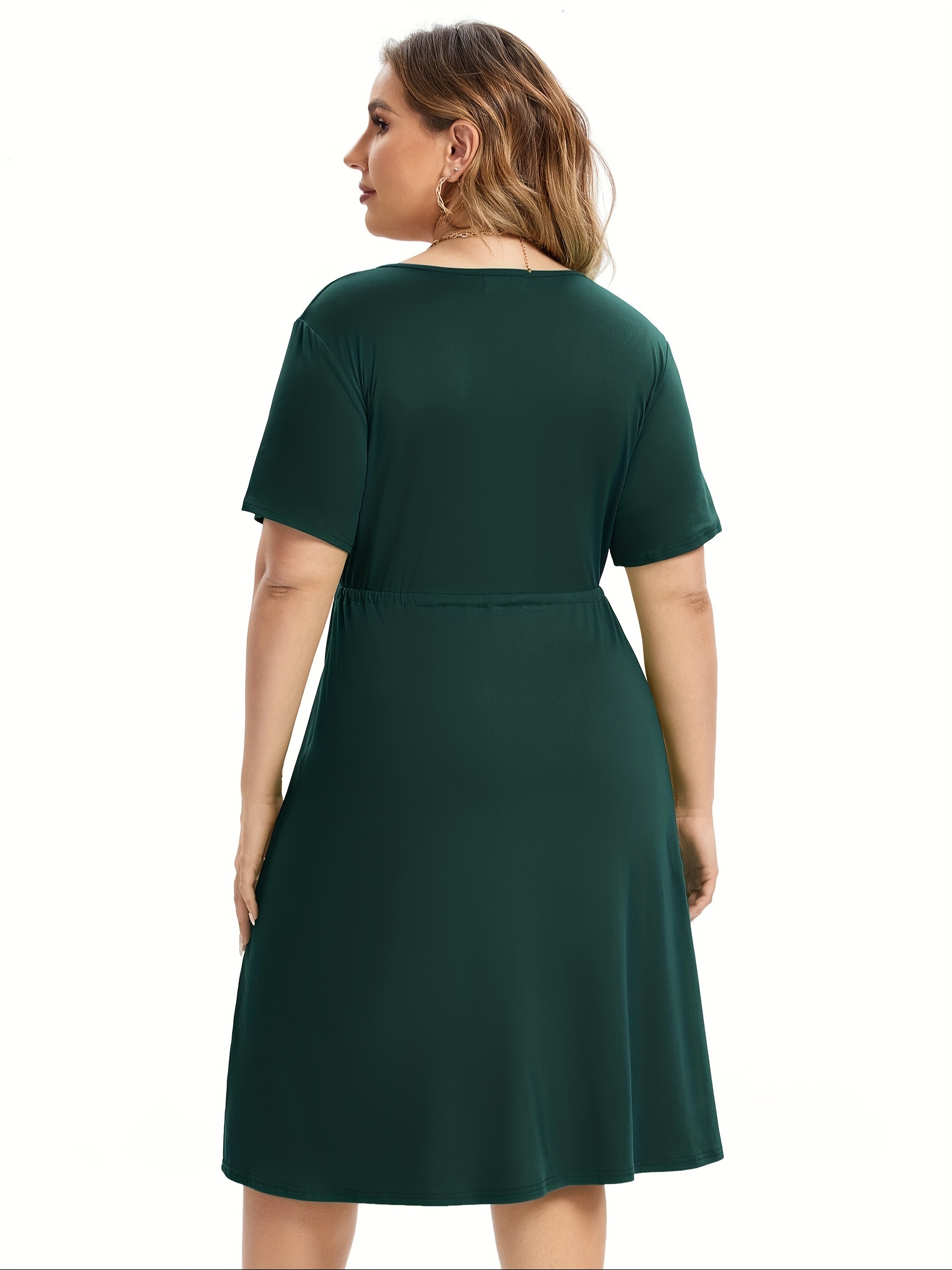 womens v neck a line knee length wrap swing dresses plus size a line party mini dress details 75