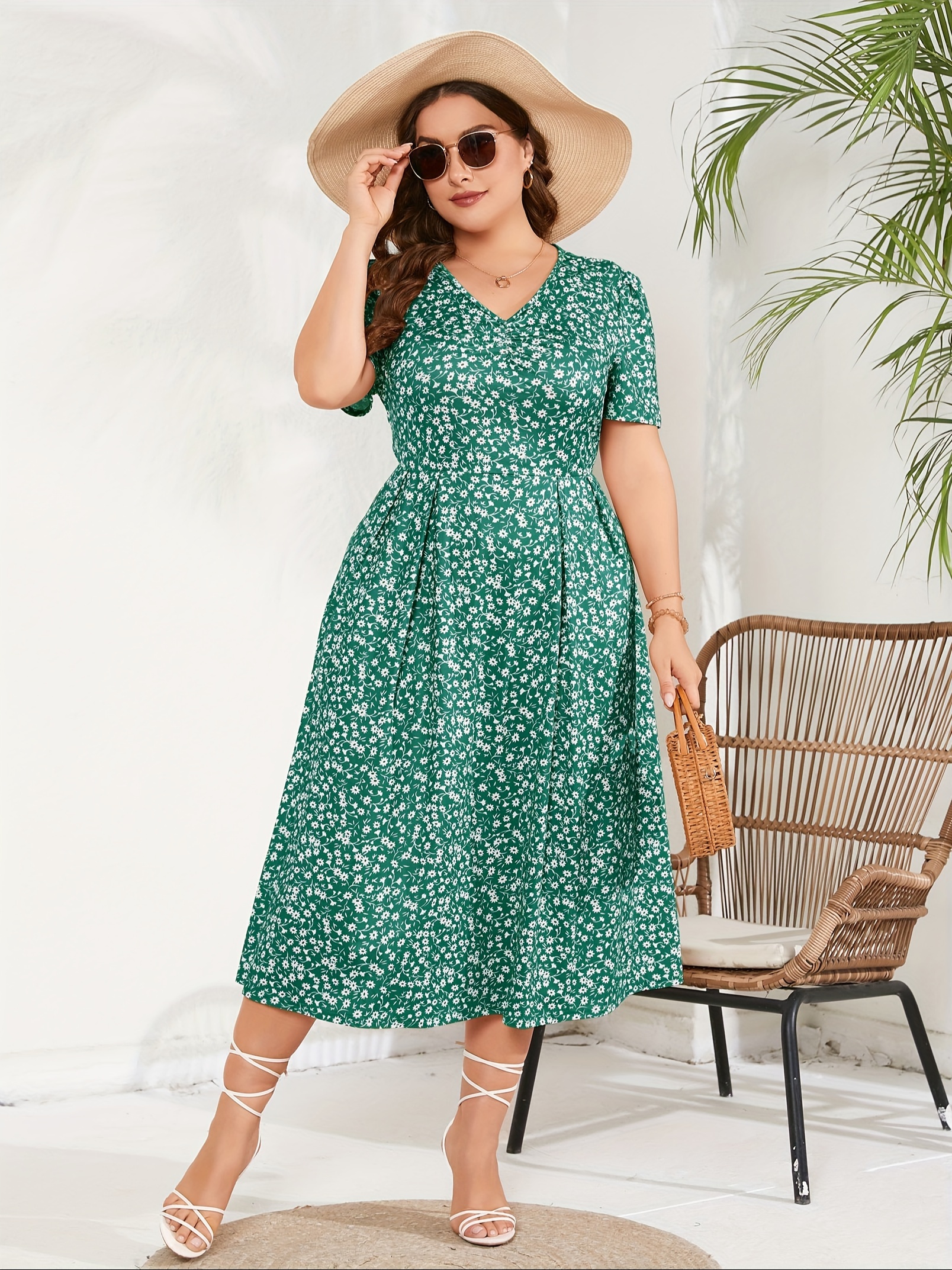 plus size maxi dress womens summer casual boho floral empire waist plus size flowy dress plus size dresses for curvy women details 8