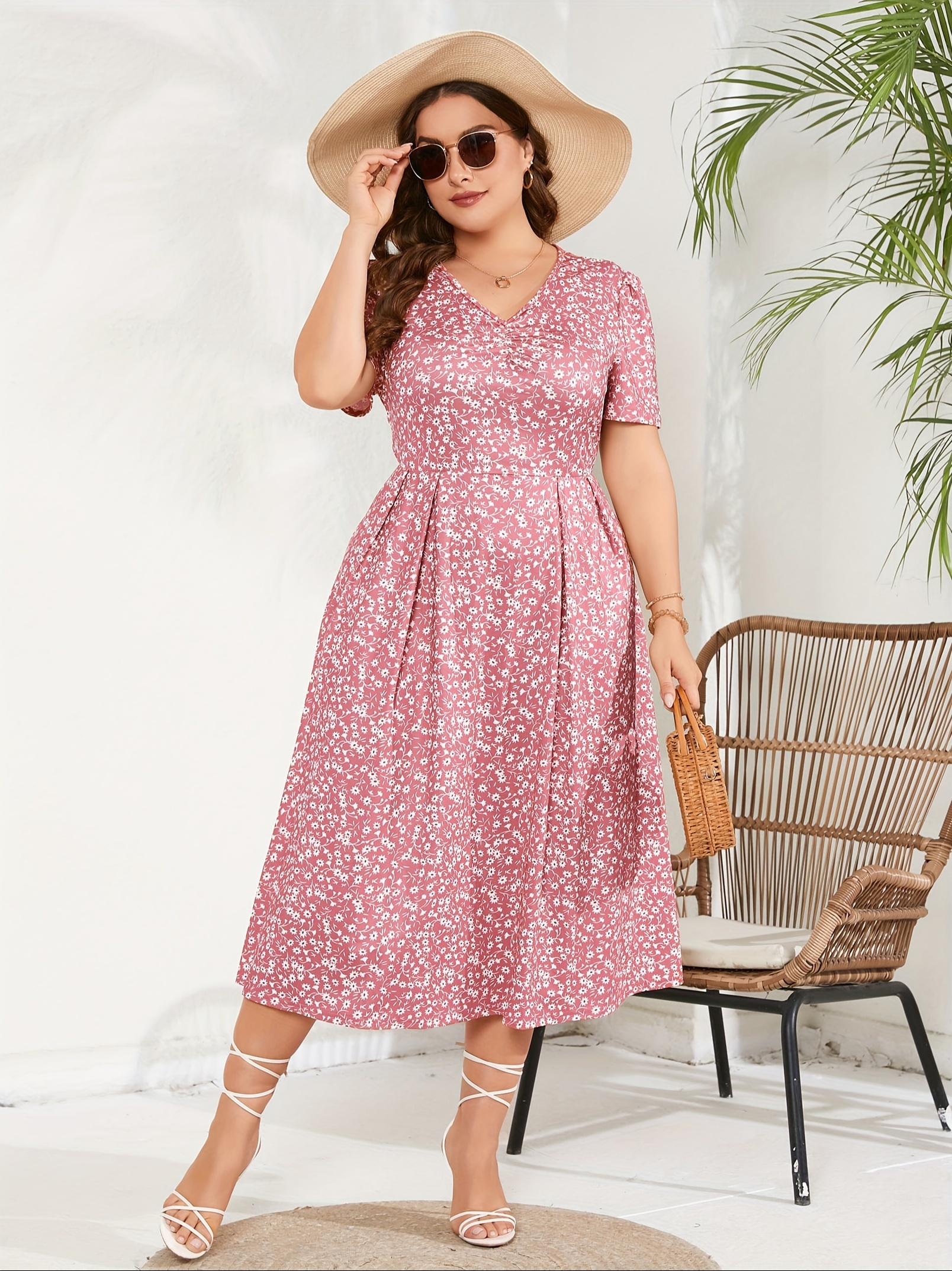 plus size maxi dress womens summer casual boho floral empire waist plus size flowy dress plus size dresses for curvy women details 10