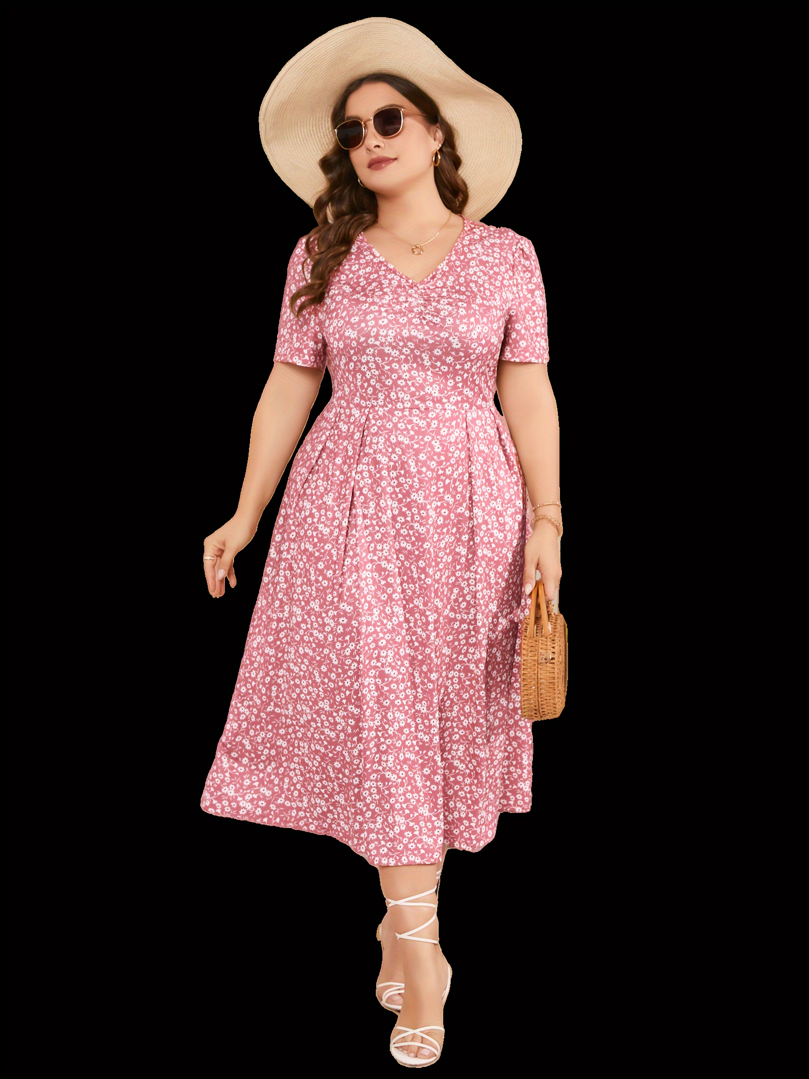 plus size maxi dress womens summer casual boho floral empire waist plus size flowy dress plus size dresses for curvy women details 13