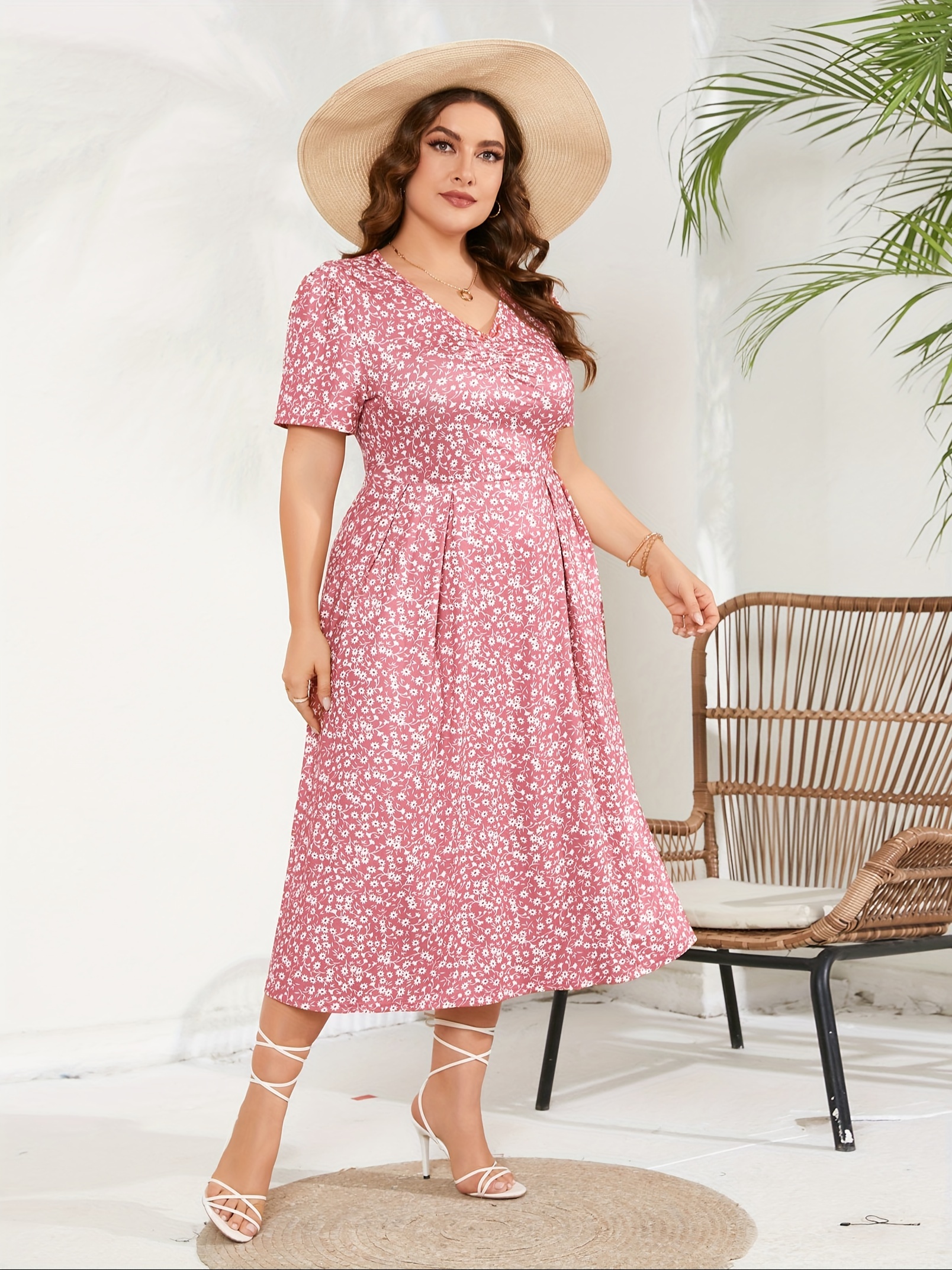 plus size maxi dress womens summer casual boho floral empire waist plus size flowy dress plus size dresses for curvy women details 14