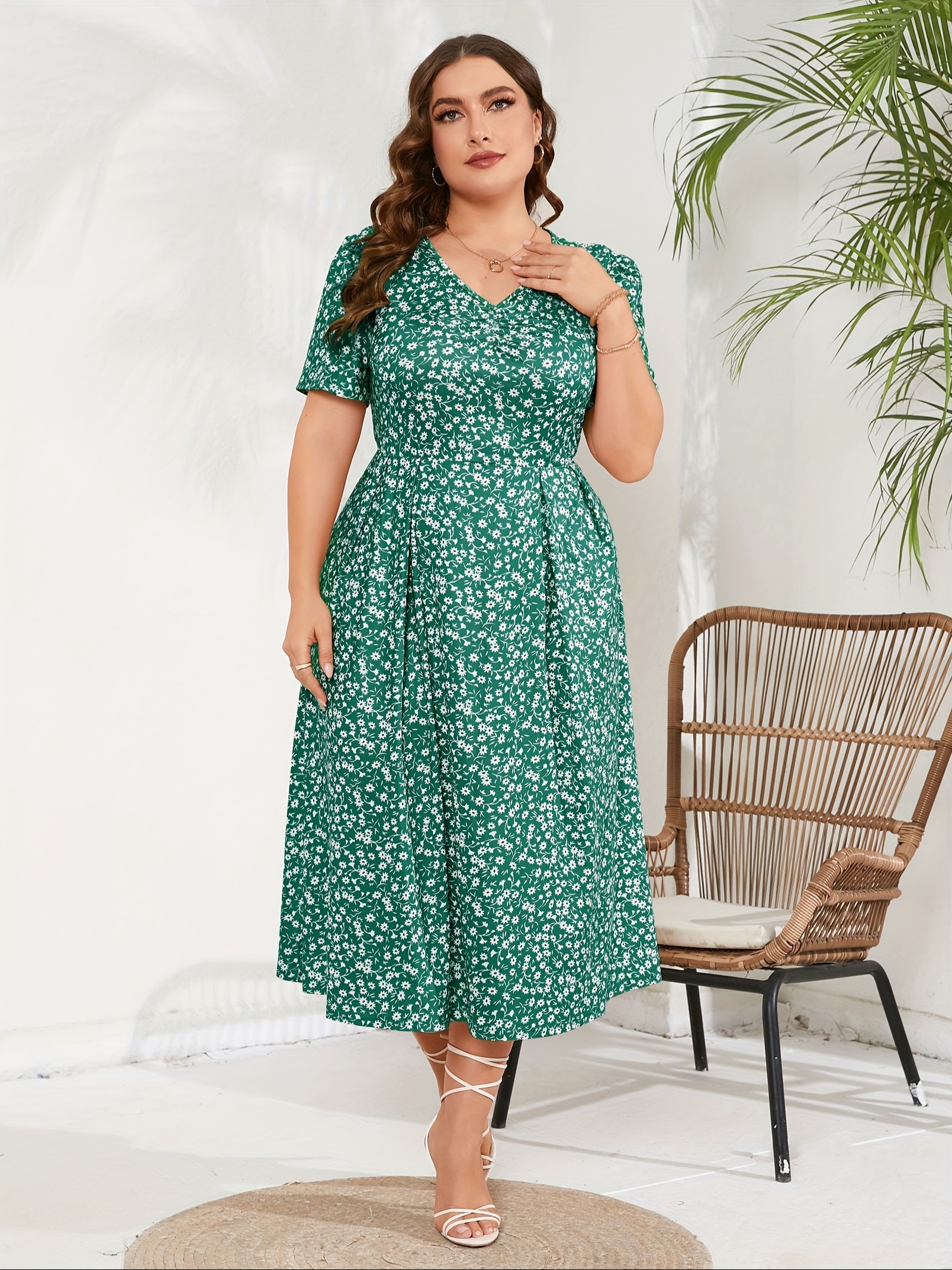 plus size maxi dress womens summer casual boho floral empire waist plus size flowy dress plus size dresses for curvy women details 17