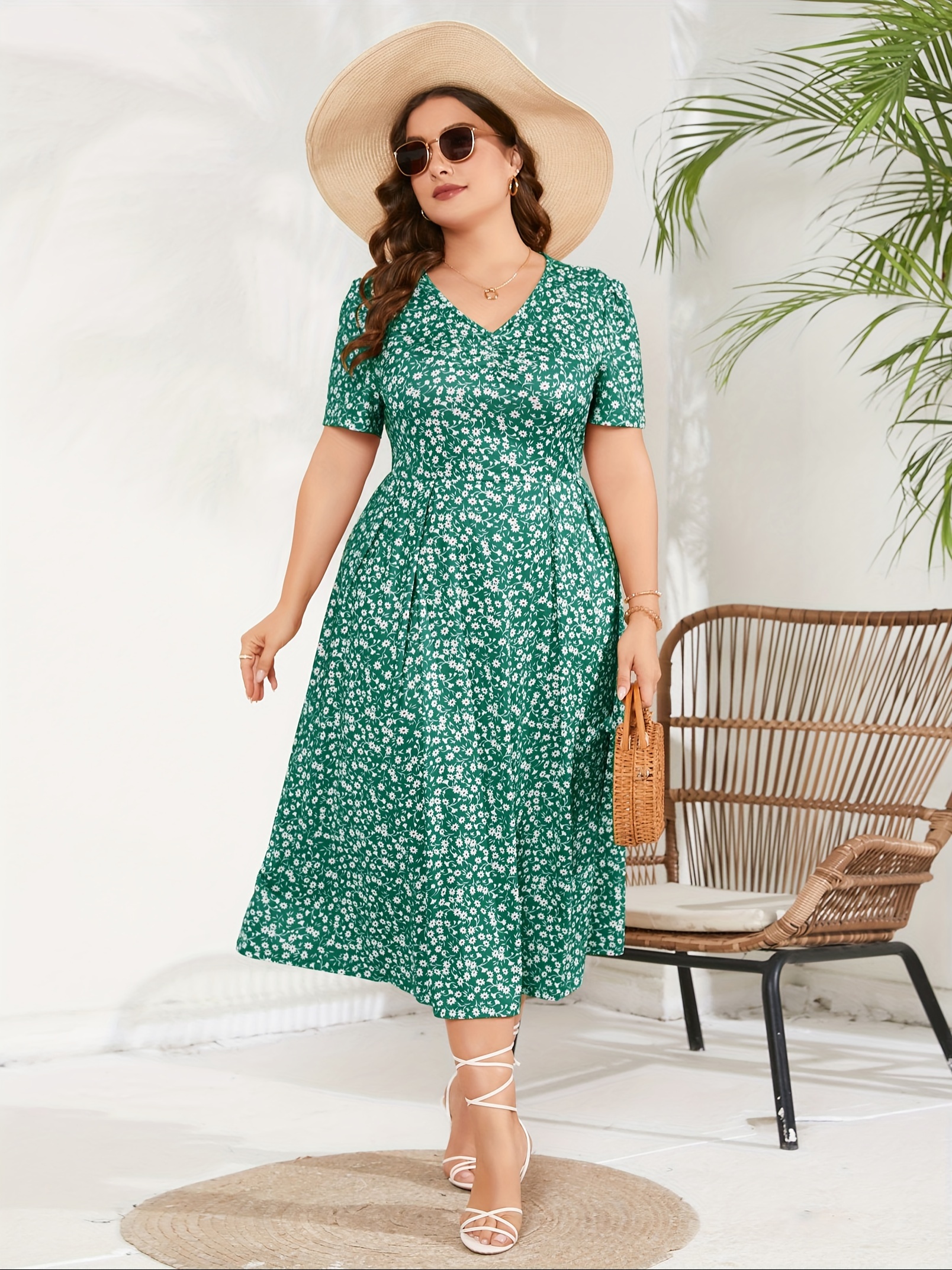 plus size maxi dress womens summer casual boho floral empire waist plus size flowy dress plus size dresses for curvy women details 18